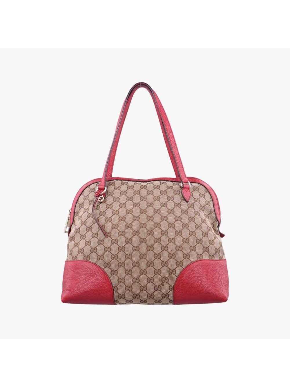 Gucci Guccissima Bree Beige Red Canvas Leather